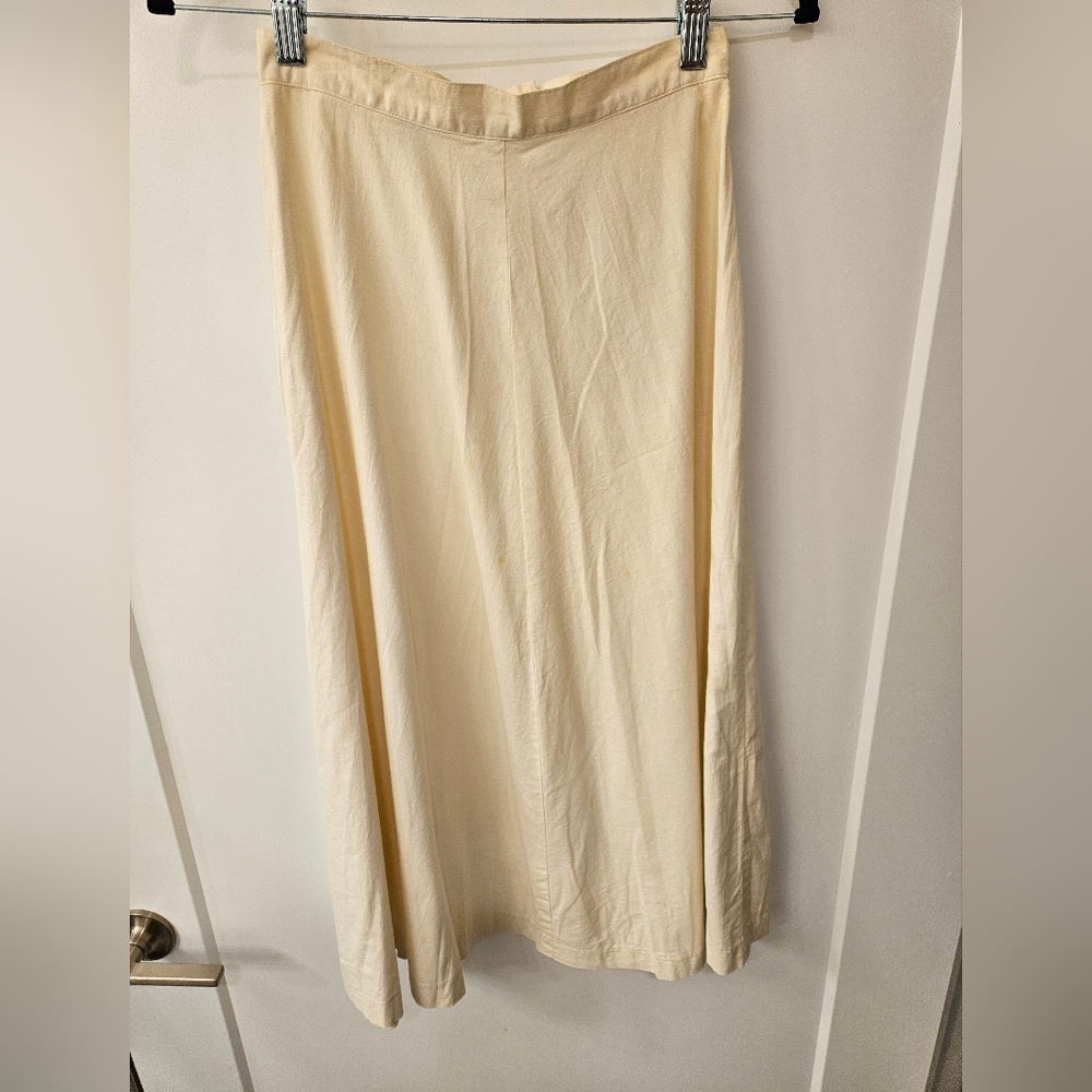 Vintage - NWOT - Cotton Off White Summer Midi Skirt - Size 9